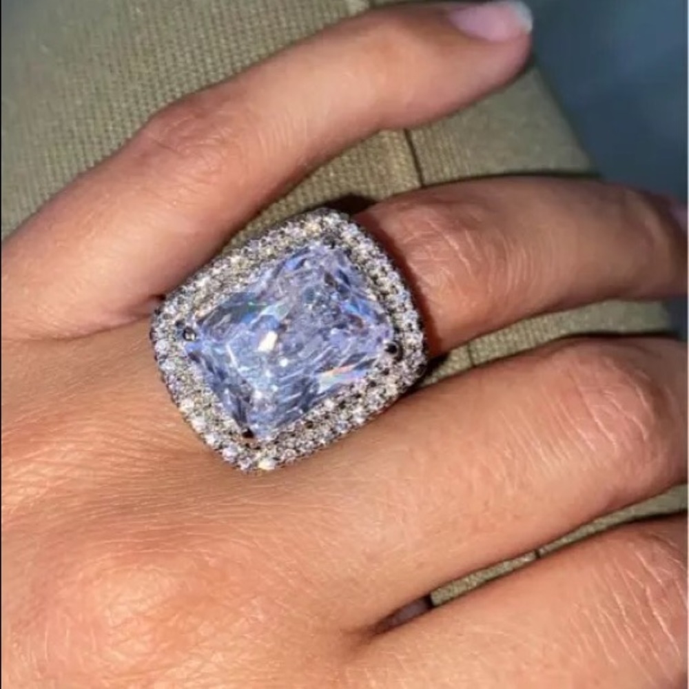 Big diamond 925 wedding ring engagement 6 7 8 9 10